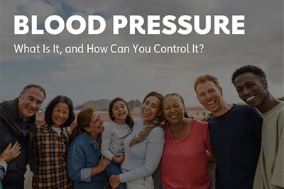 A diverse group of people posing in an outdoor setting with the headline
